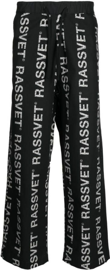 RASSVET Broek met logoprint Zwart