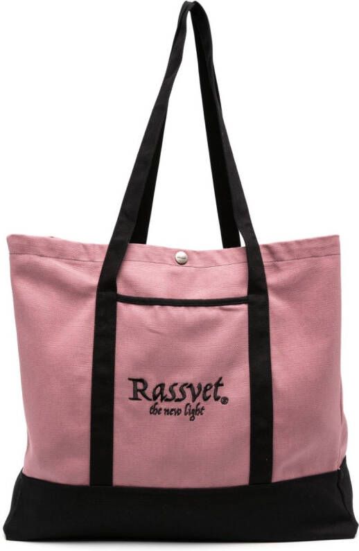 RASSVET shopper met geborduurd logo Roze