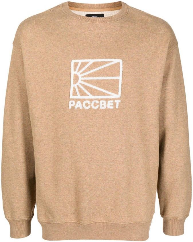 RASSVET Sweater met logoprint Bruin - Foto 1