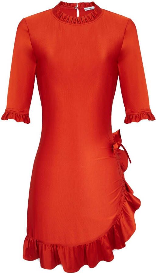 Rabanne Asymmetrische mini-jurk Rood