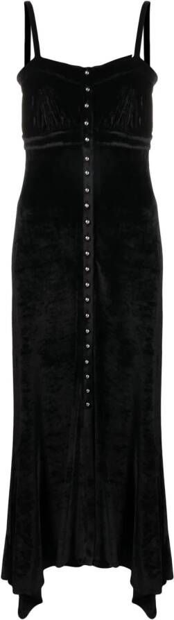 Rabanne Asymmetrische midi-jurk Zwart