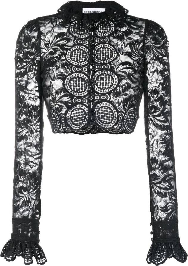 Rabanne Cropped blouse Zwart