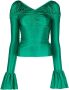 Rabanne Gedrapeerde top Groen - Thumbnail 1
