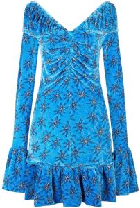 Paco Rabanne Fluwelen mini-jurk Blauw