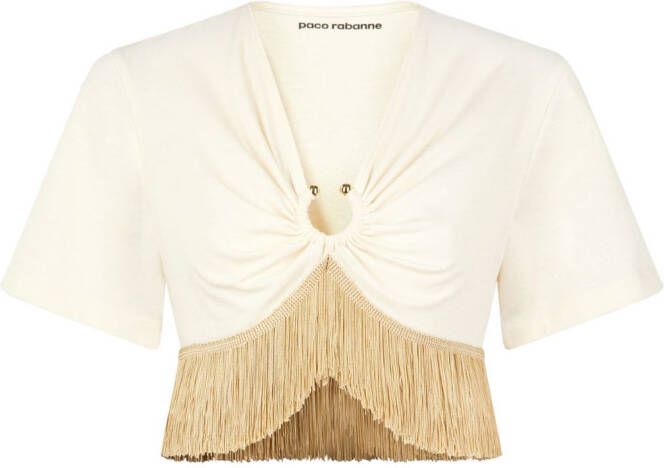 Rabanne Gesmockte rok Beige