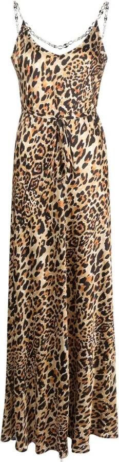 Rabanne Maxi-jurk met luipaardprint Beige