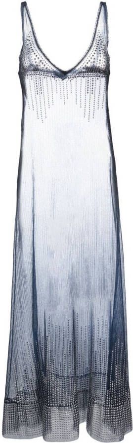 Rabanne Maxi-jurk met studs Blauw
