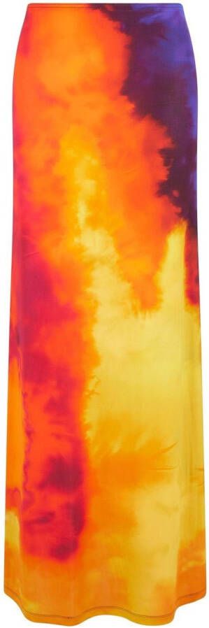 Rabanne Maxi-rok met tie-dye print Oranje