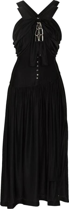 Rabanne Midi-jurk met halternek Zwart