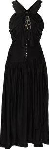 Paco Rabanne Midi-jurk met halternek Zwart