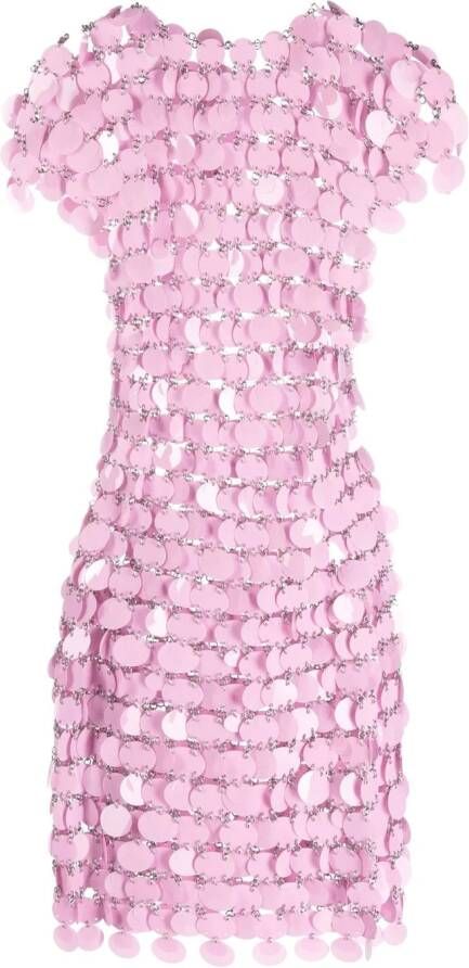 Rabanne Mini-jurk met pailletten Roze