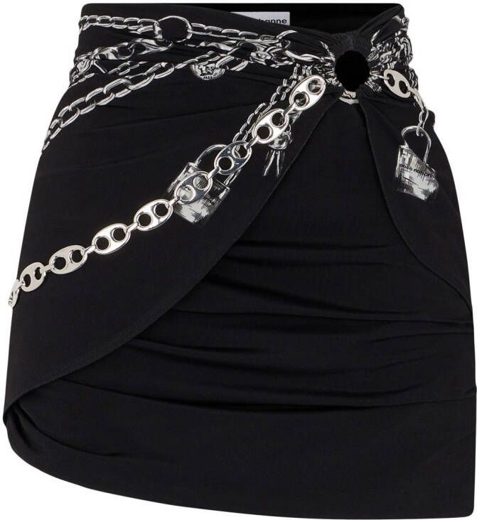 Rabanne Mini-rok met kettingdetail Zwart