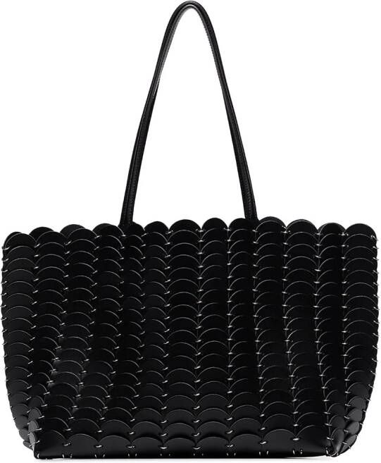 Paco Rabanne Pacoio Tote in Black Leather Zwart Dames