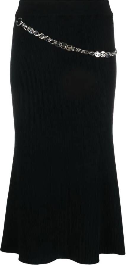 Rabanne Rok met kettingdetail Zwart