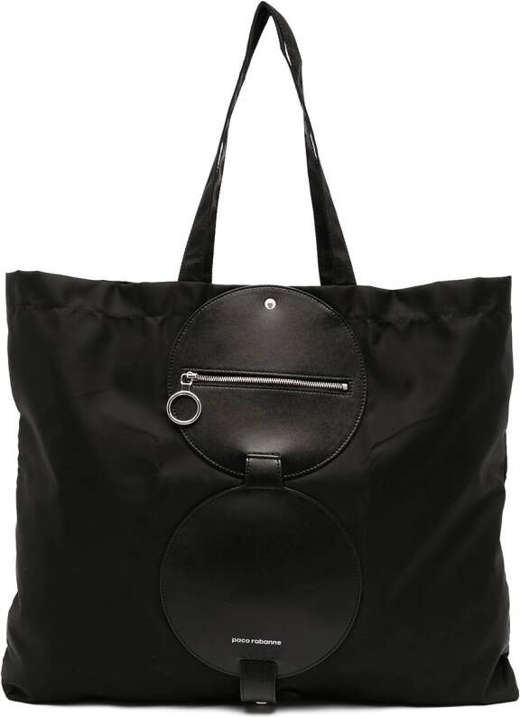 Rabanne Shopper met ronde patch Zwart