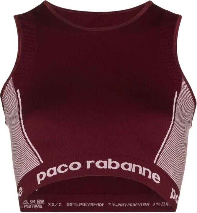 Rabanne Sport-bh met logo tailleband Rood