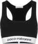 Paco Rabanne Logo Tape Crop Top Black Dames - Thumbnail 2