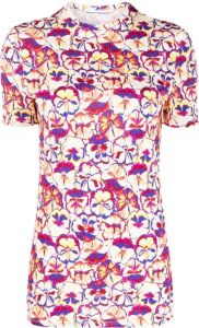 Paco Rabanne T-shirt met bloemenprint Roze