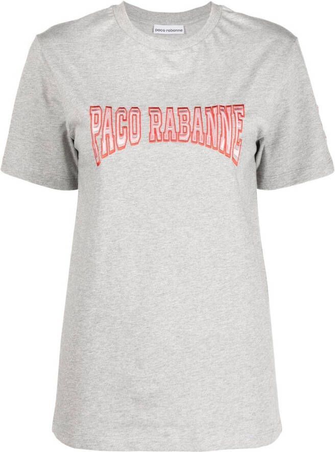 Paco Rabanne T-shirt met geborduurd logo Grijs