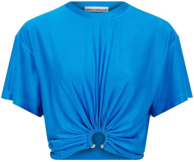 Rabanne T-shirt met gesmockt detail Blauw