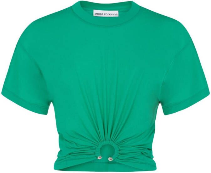 Rabanne T-shirt met gesmockt detail Groen