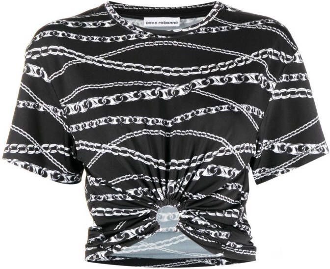 Paco Rabanne T-shirt met kettingprint Zwart