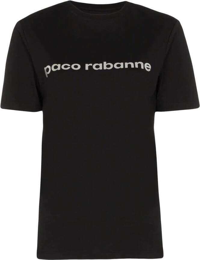 Rabanne T-shirt met logoprint Zwart