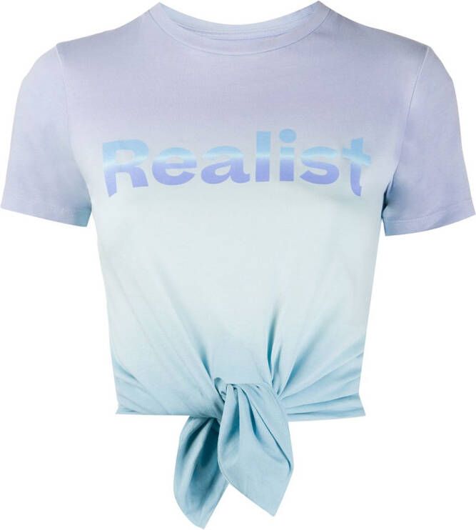 Rabanne T-shirt met tie-dye print Blauw