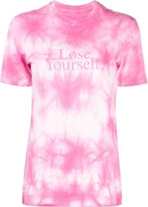 Paco Rabanne T-shirt met tie-dye print Roze