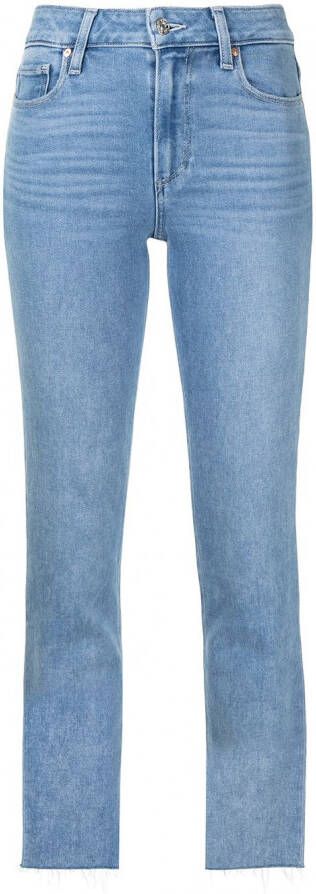 PAIGE Jeans met gerafelde afwerking Blauw