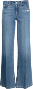 PAIGE logo-patch straight-leg jeans Blauw
