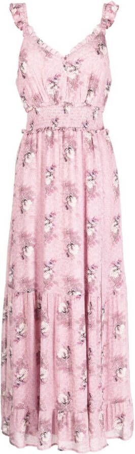 PAIGE Maxi-jurk met bloemenprint Paars