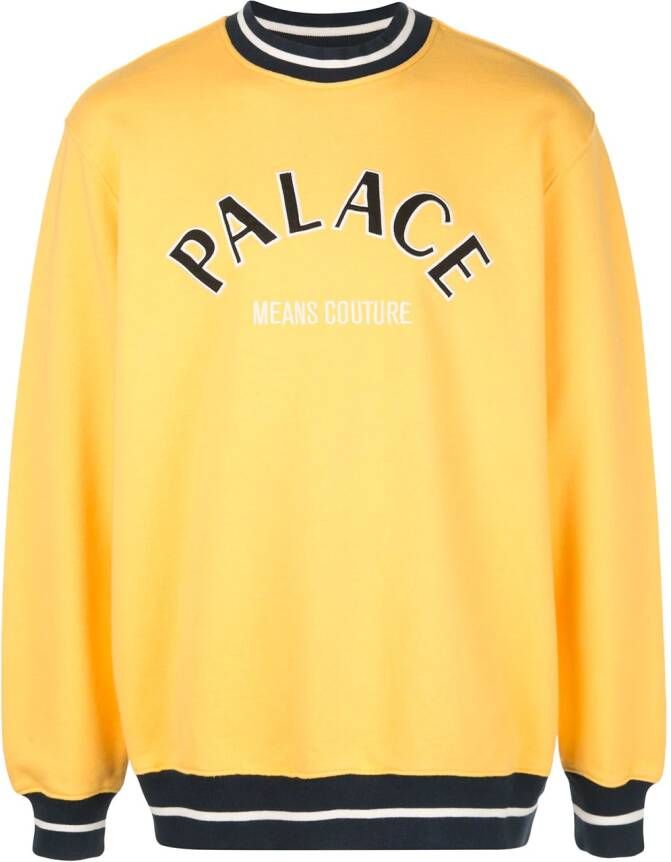 Palace Sweater met geborduurd logo Geel
