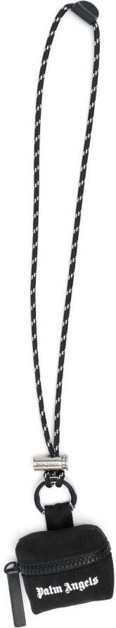 Palm Angels AirPods hoesje met koord Zwart