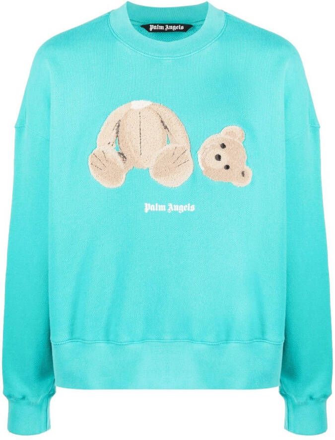 Palm Angels Sweater met teddybeerprint Blauw