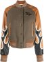 Palm Angels Bomberjack met vlammenprint Groen - Thumbnail 1