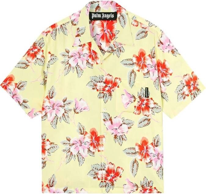 Palm Angels Bowlingshirt met bloemenprint Geel