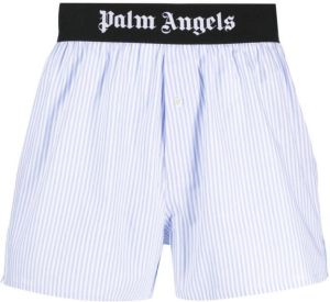 Palm Angels Boxershorts met logoband Blauw
