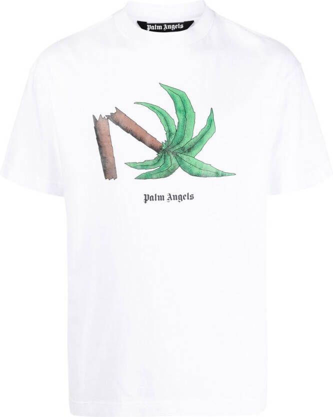 Palm Angels T-shirt met print Wit