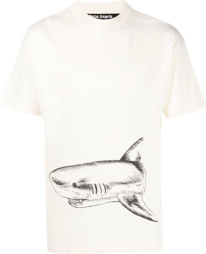 Palm Angels T-shirt met print Beige