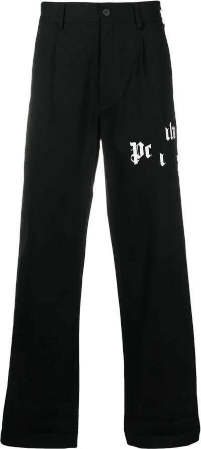 Palm Angels Chino met logo Zwart