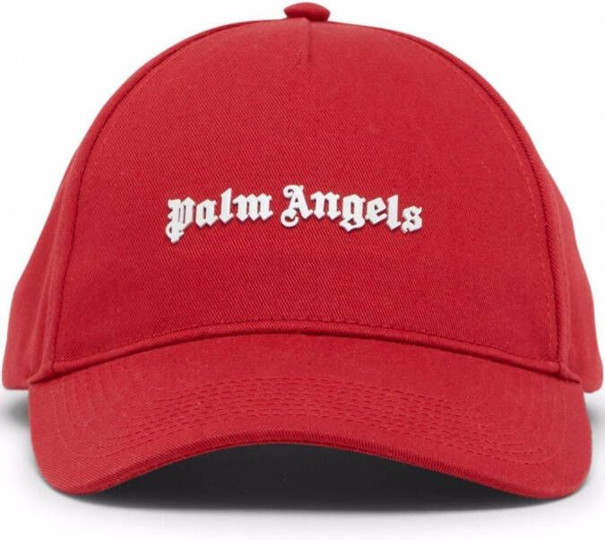 Palm Angels Rode en witte katoenen pet Streetwear stijl Rood Heren