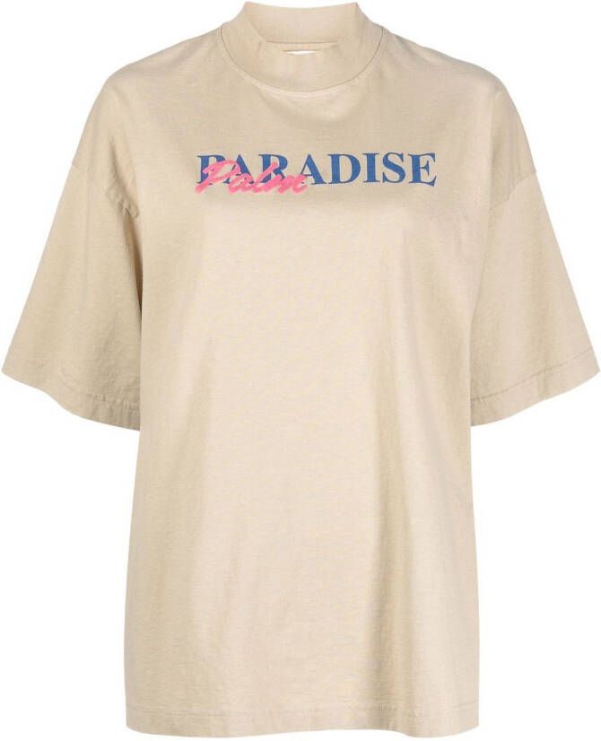 Palm Angels T-shirt met ronde hals Beige