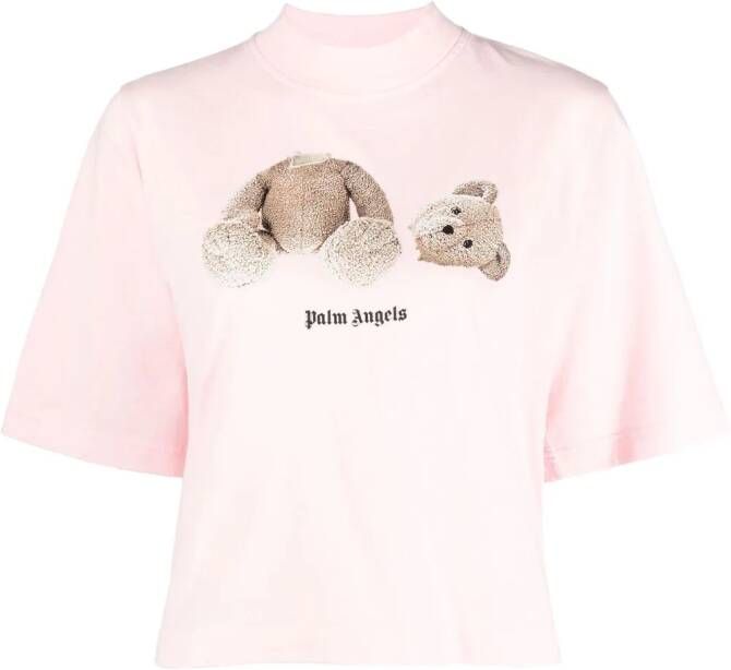 Palm Angels Cropped T-shirt Roze