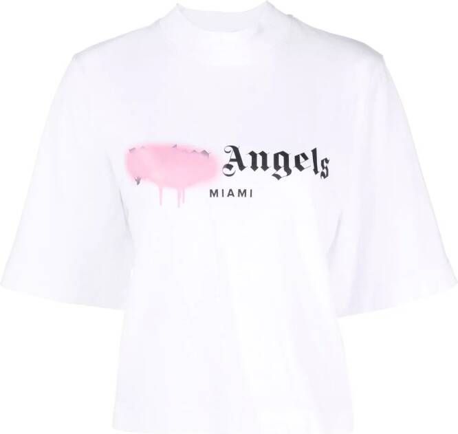 Palm Angels Cropped T-shirt Wit