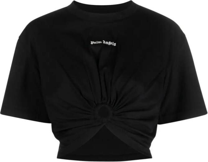 Palm Angels Zwarte T-shirts en Polos met Ring en Ruffles Black Dames