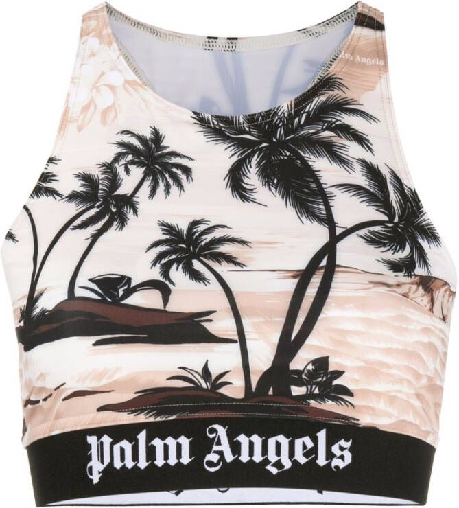 Palm Angels Cropped top Beige
