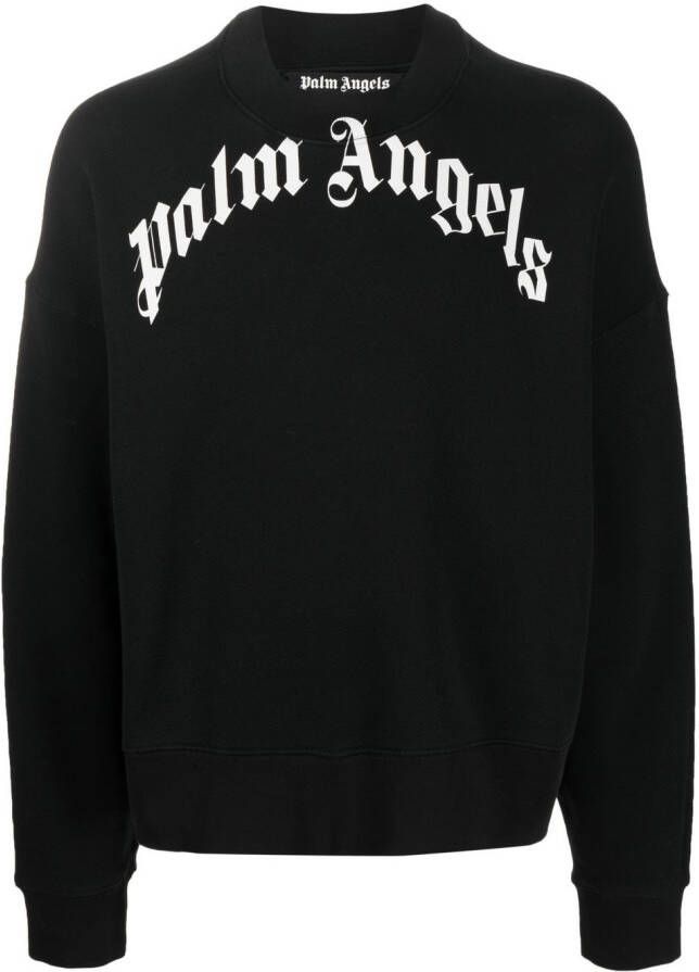 Palm Angels Hoodie met logoprint Zwart
