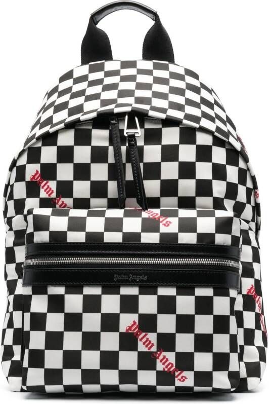 Palm Angels Damier geruite rugzak Wit