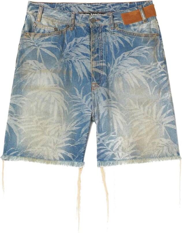 Palm Angels Denim shorts Blauw
